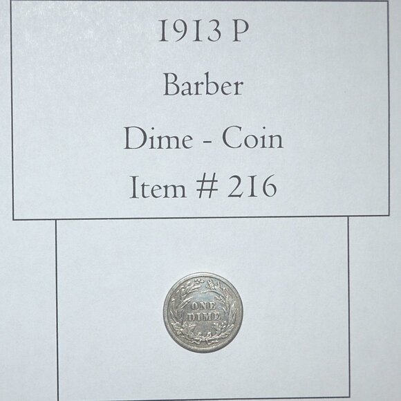 1913, Barber Dime, # 216 - Picture 3 of 4